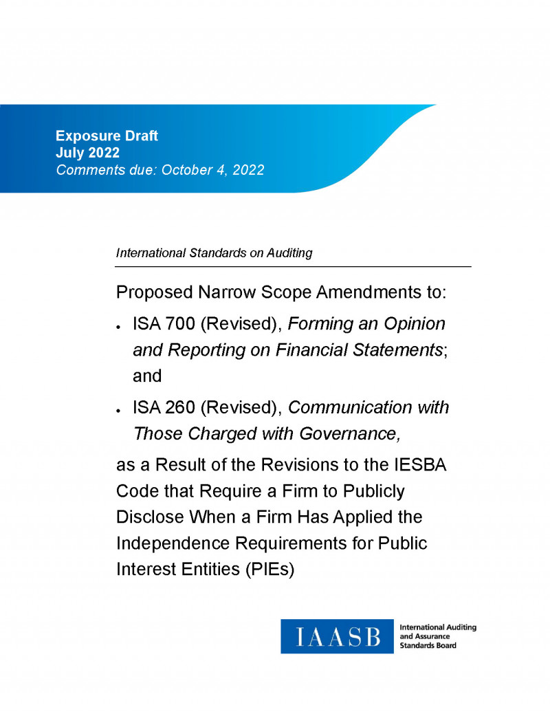 Exposure Draft re Amendments PIEs logo