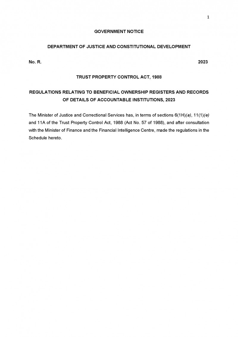 Draft Regulations re accountable institutions logo